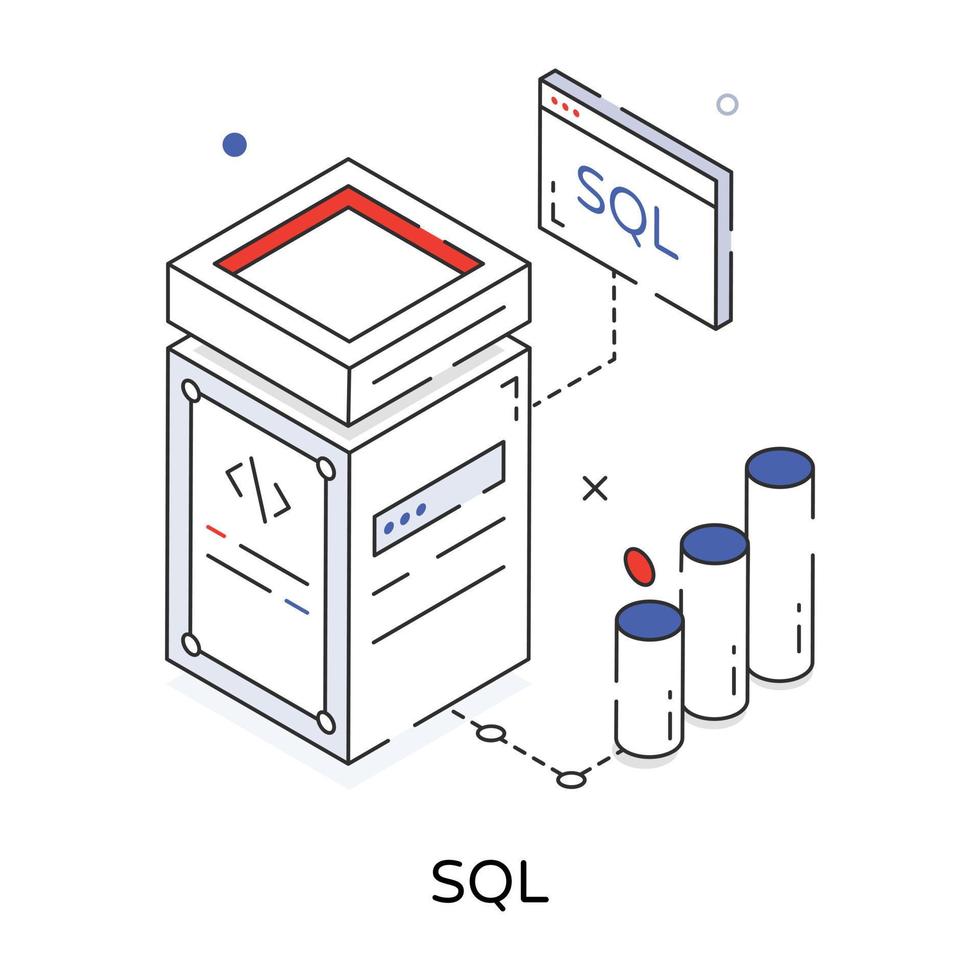 Trendy SQL Concepts vector