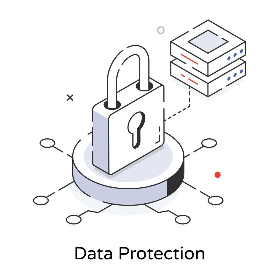 Trendy Data Protection vector