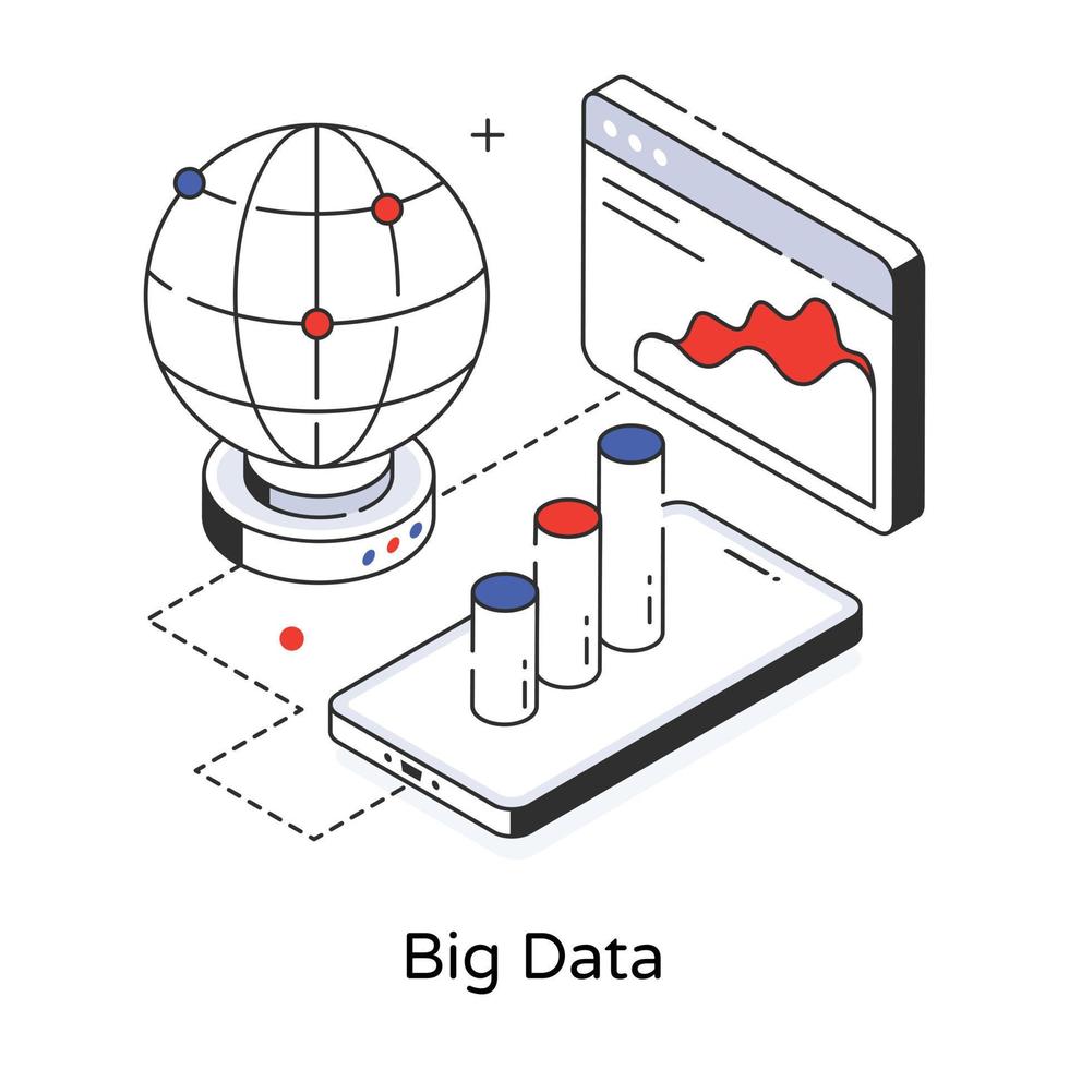 Trendy Big Data vector