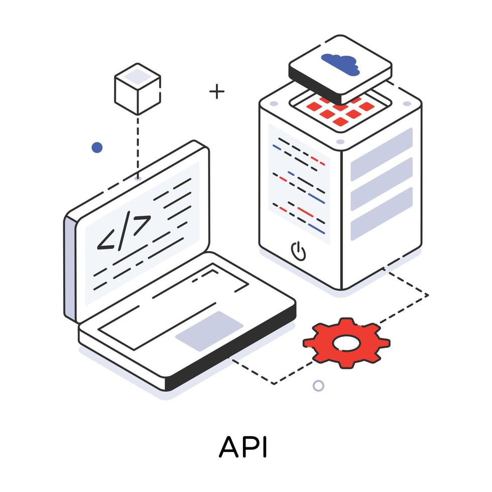 Trendy API Concepts vector