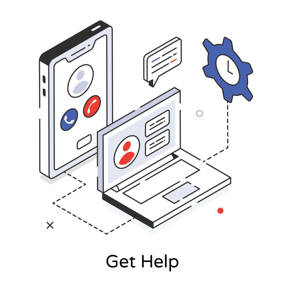 Trendy Get Help vector