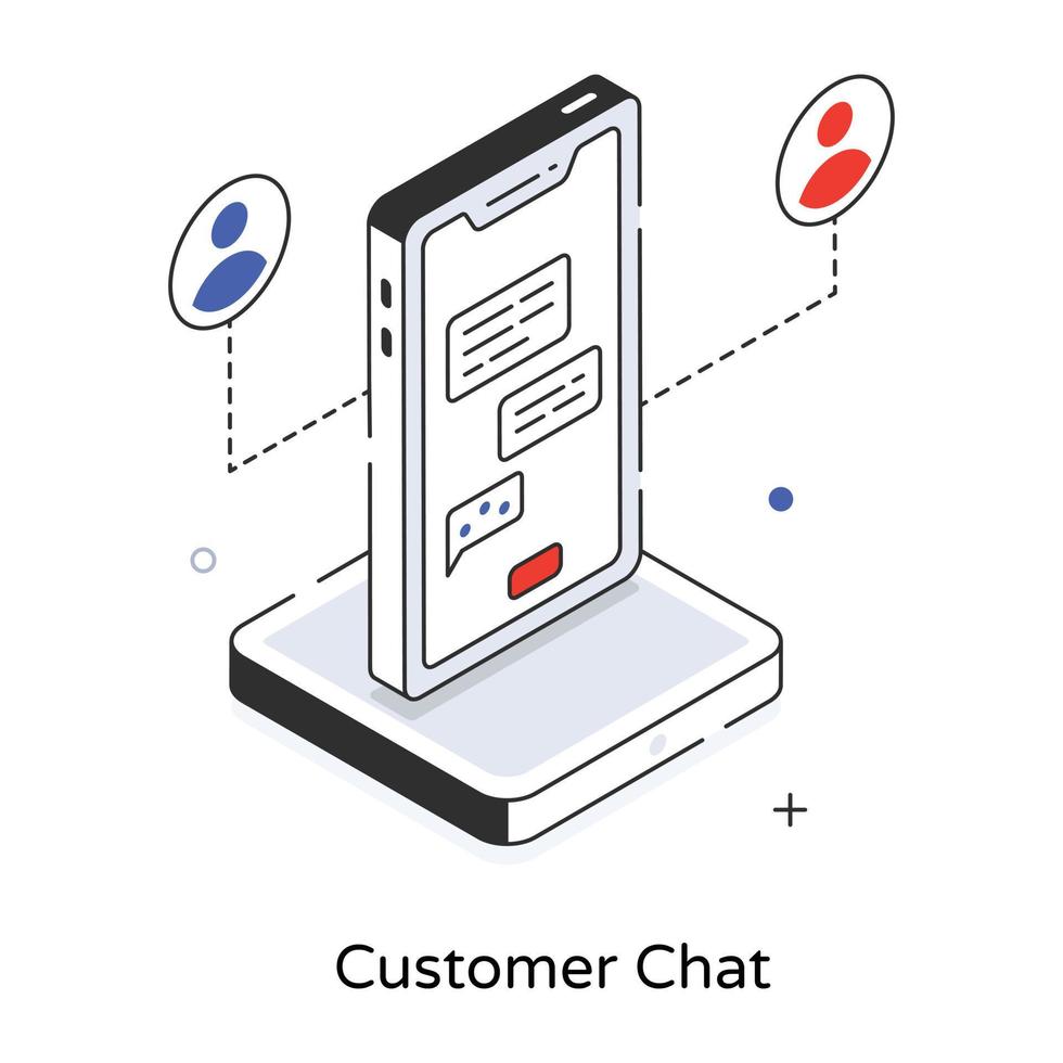 Trendy Customer Chat vector