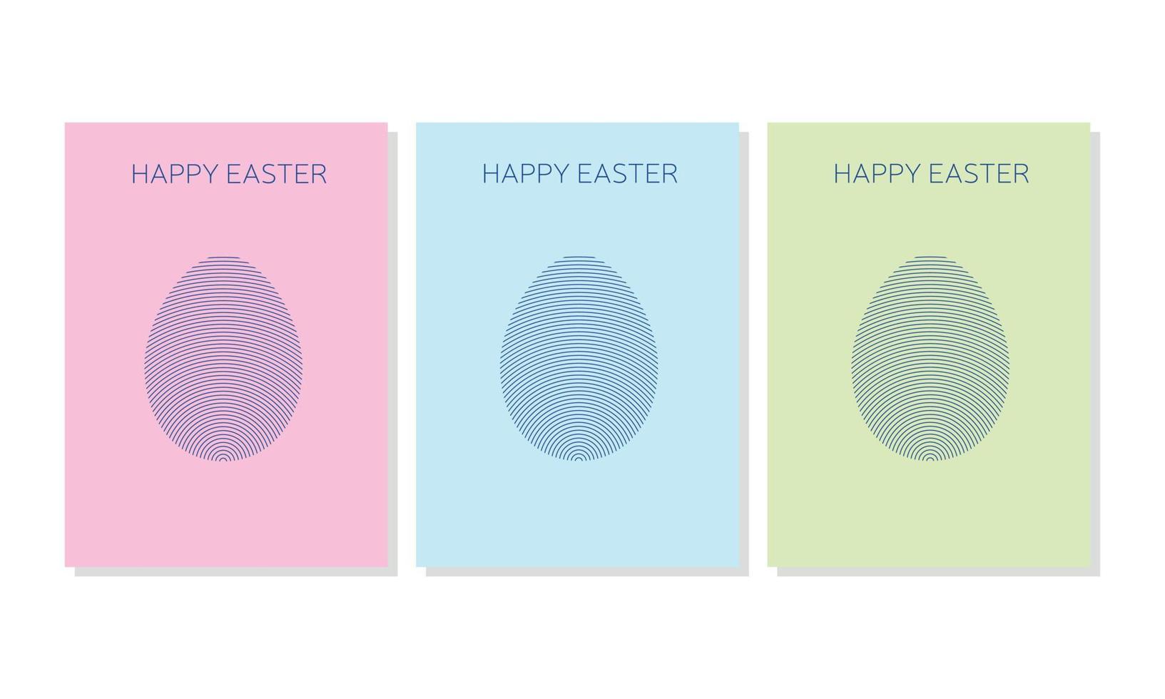 Abstract Easter card. Minimal card for greeting Easter with abstract symbol egg. Vector illustration.