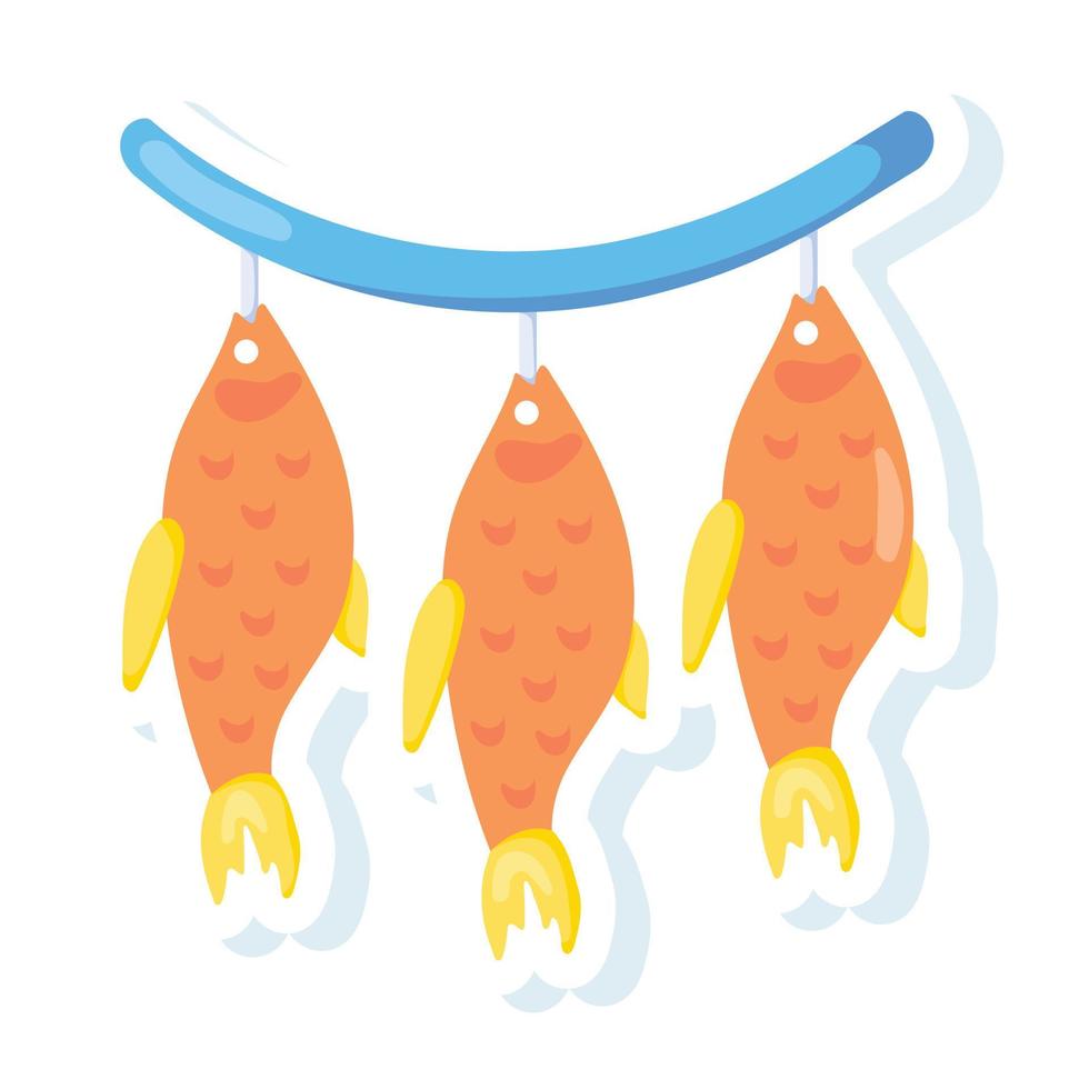 Trendy Dried Fish vector