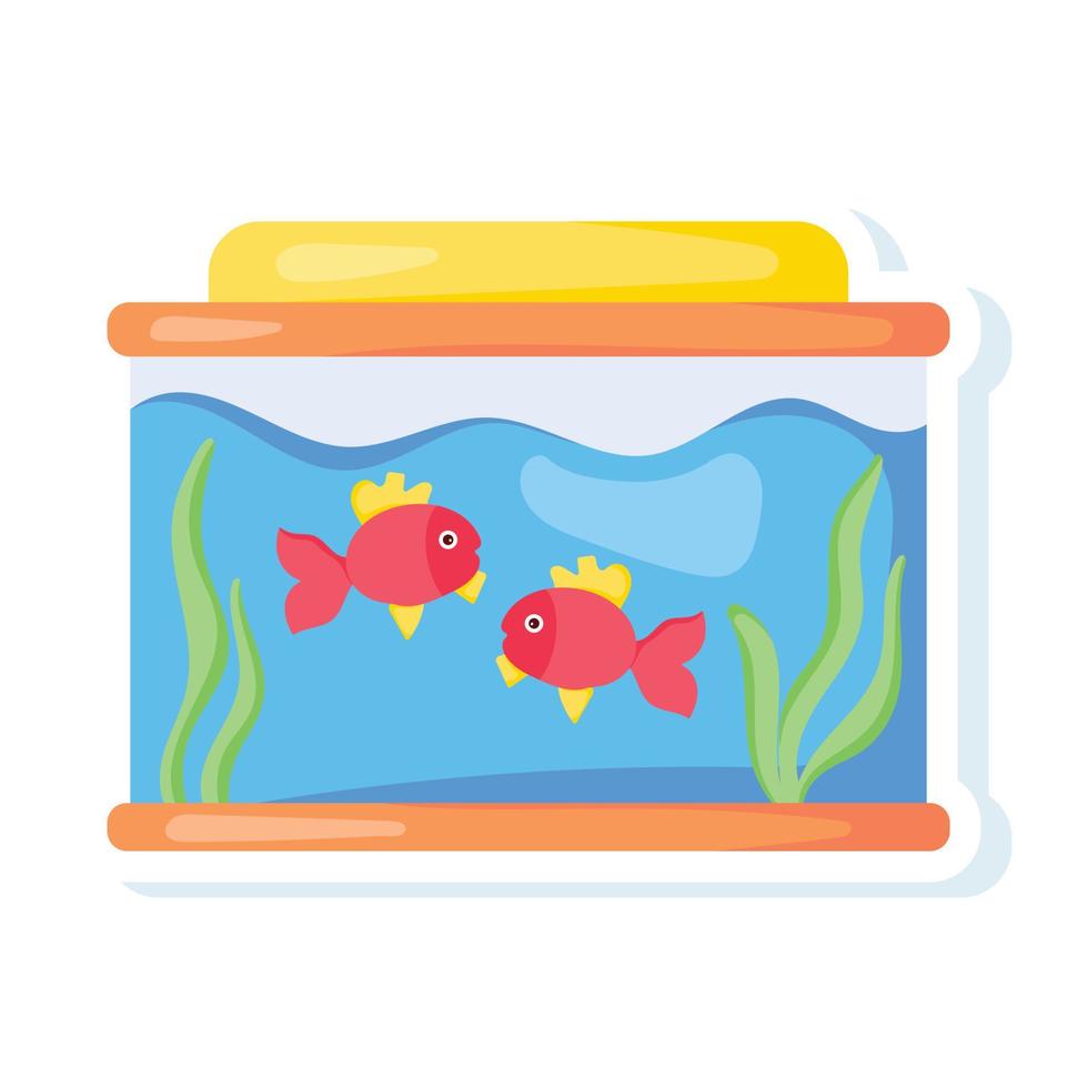 Trendy Fish Tank vector