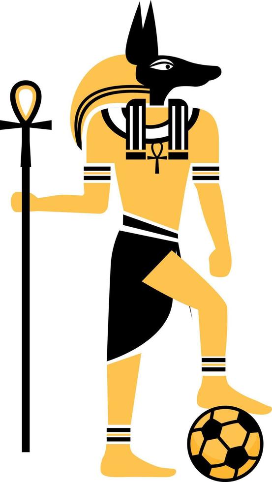 dios egipcio jugando vector de pelota