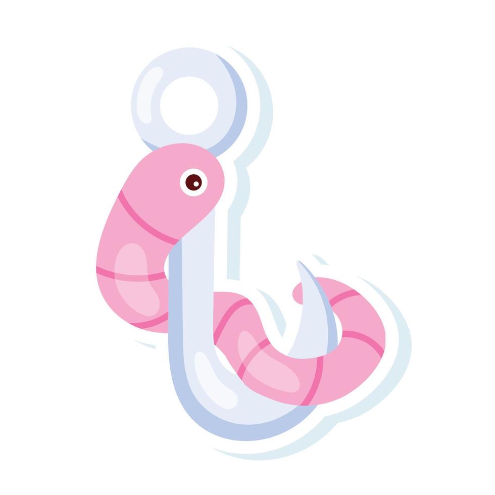 Trendy Fishing Worm vector