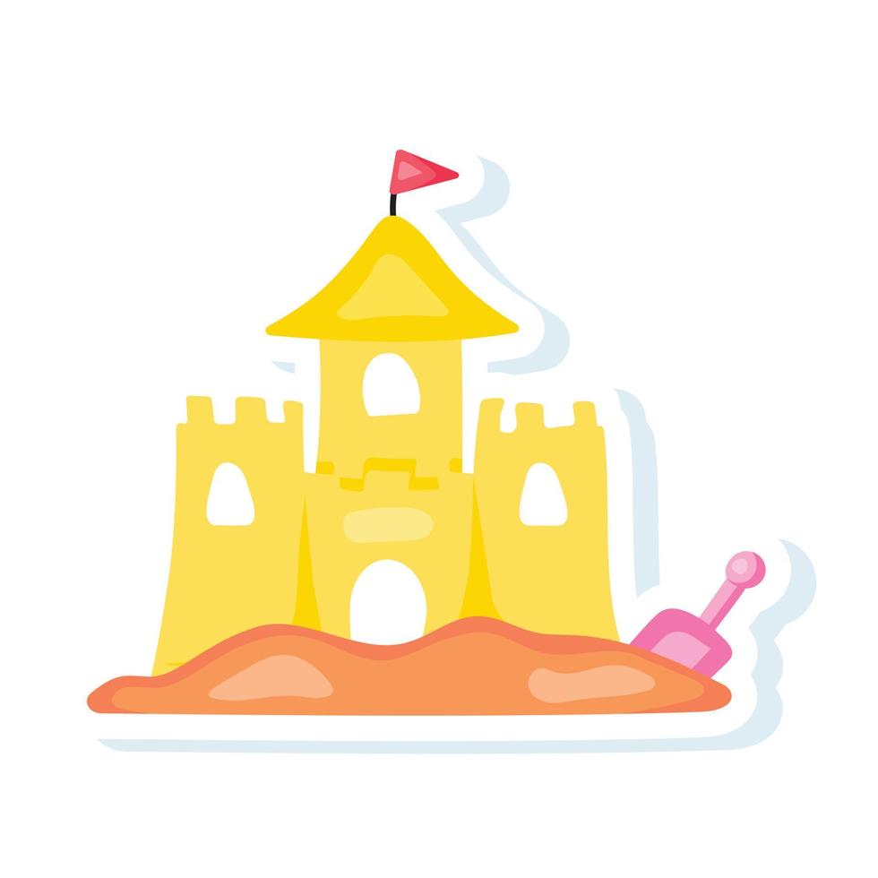 Trendy Sand Castle vector