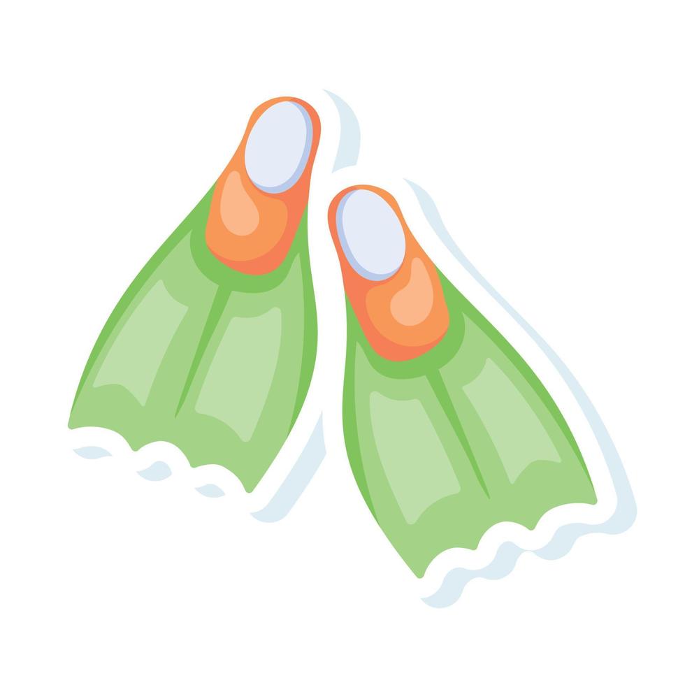 Trendy Swimming Fins vector