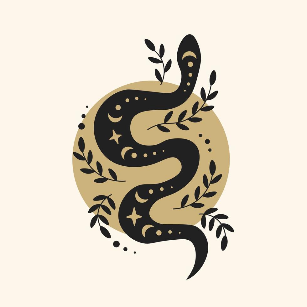 Celestial vintage snake vector