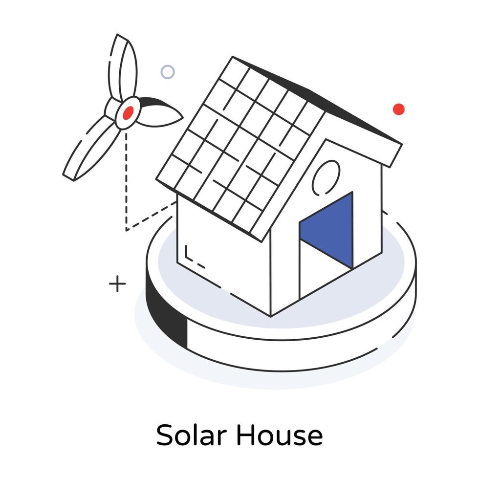 Trendy Solar House vector