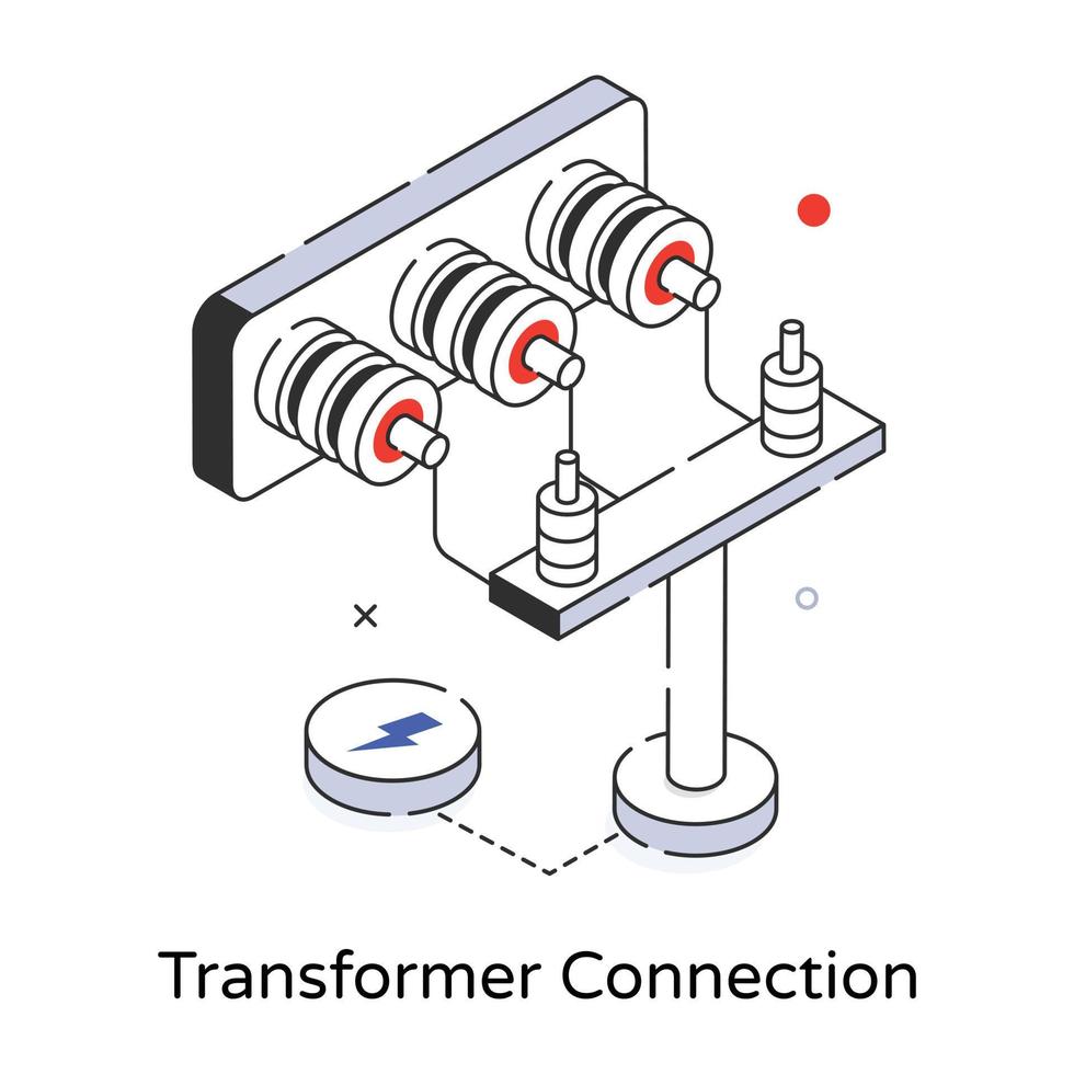 Trendy Transformer Connection vector