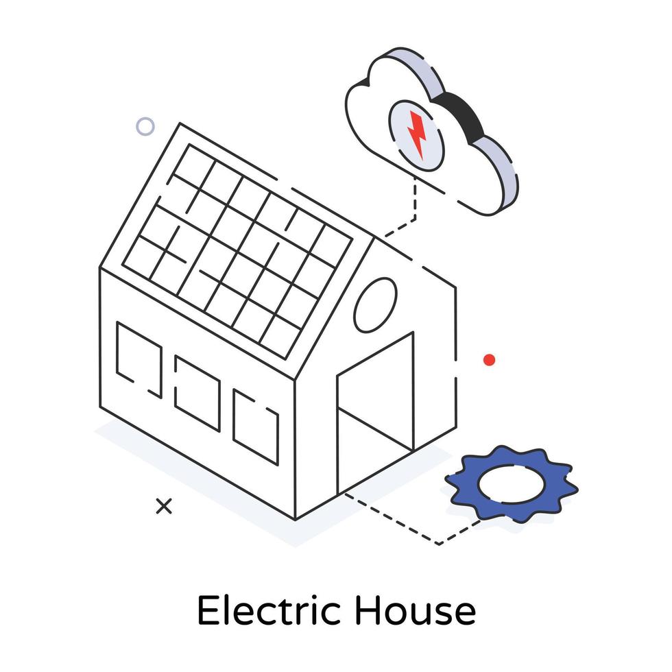 Trendy Electric House vector