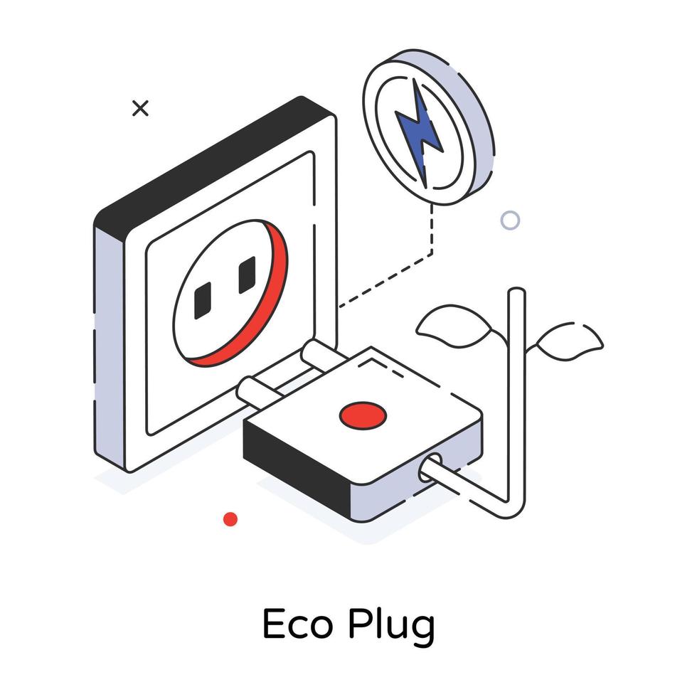 enchufe ecológico de moda vector