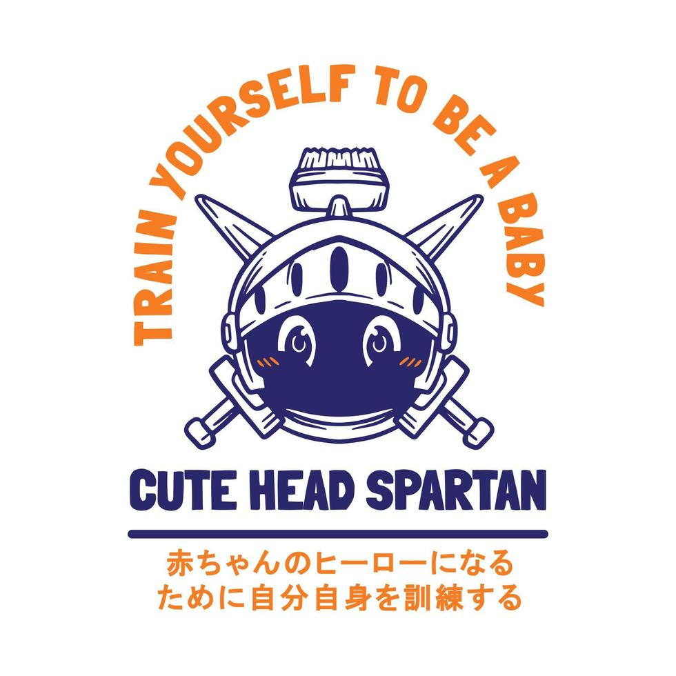 Vector Illustration Cute Head Spartan for Tshirt