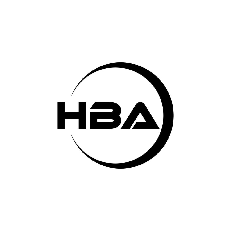 HBA letter logo design in illustration. Vector logo, calligraphy designs for logo, Poster, Invitation, etc.