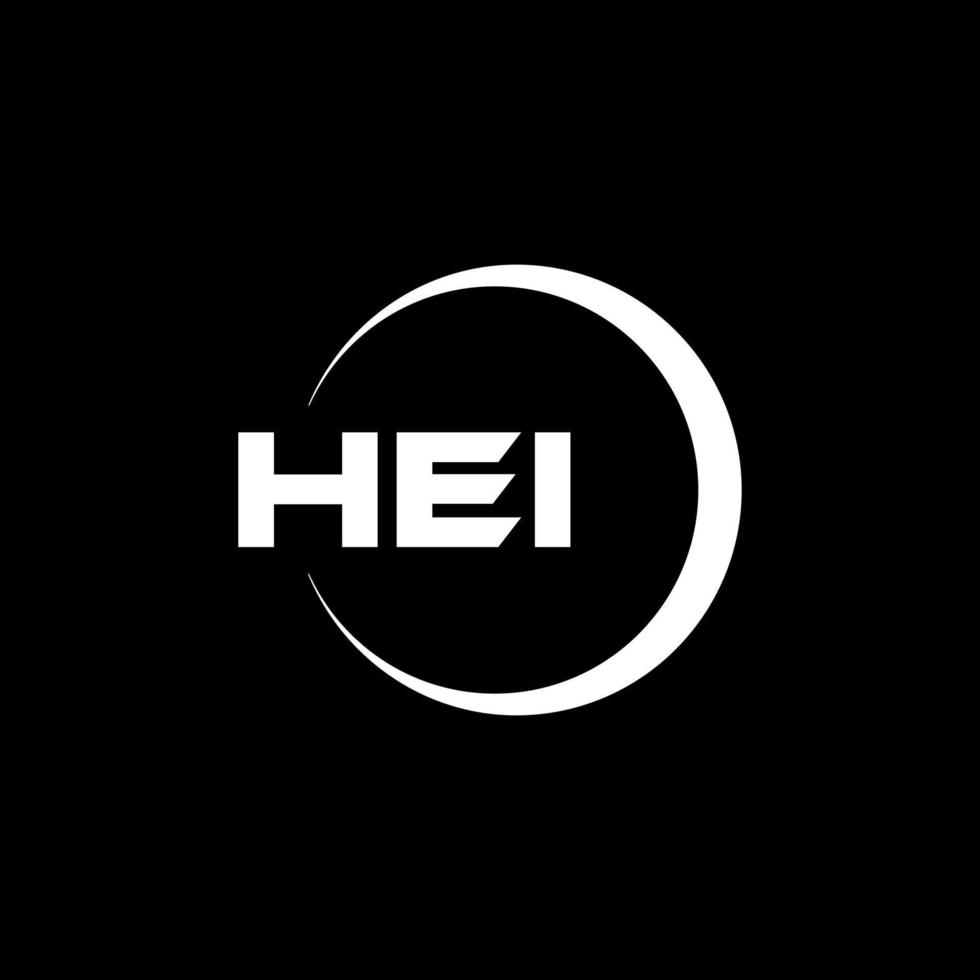 HEI letter logo design in illustration. Vector logo, calligraphy designs for logo, Poster, Invitation, etc.