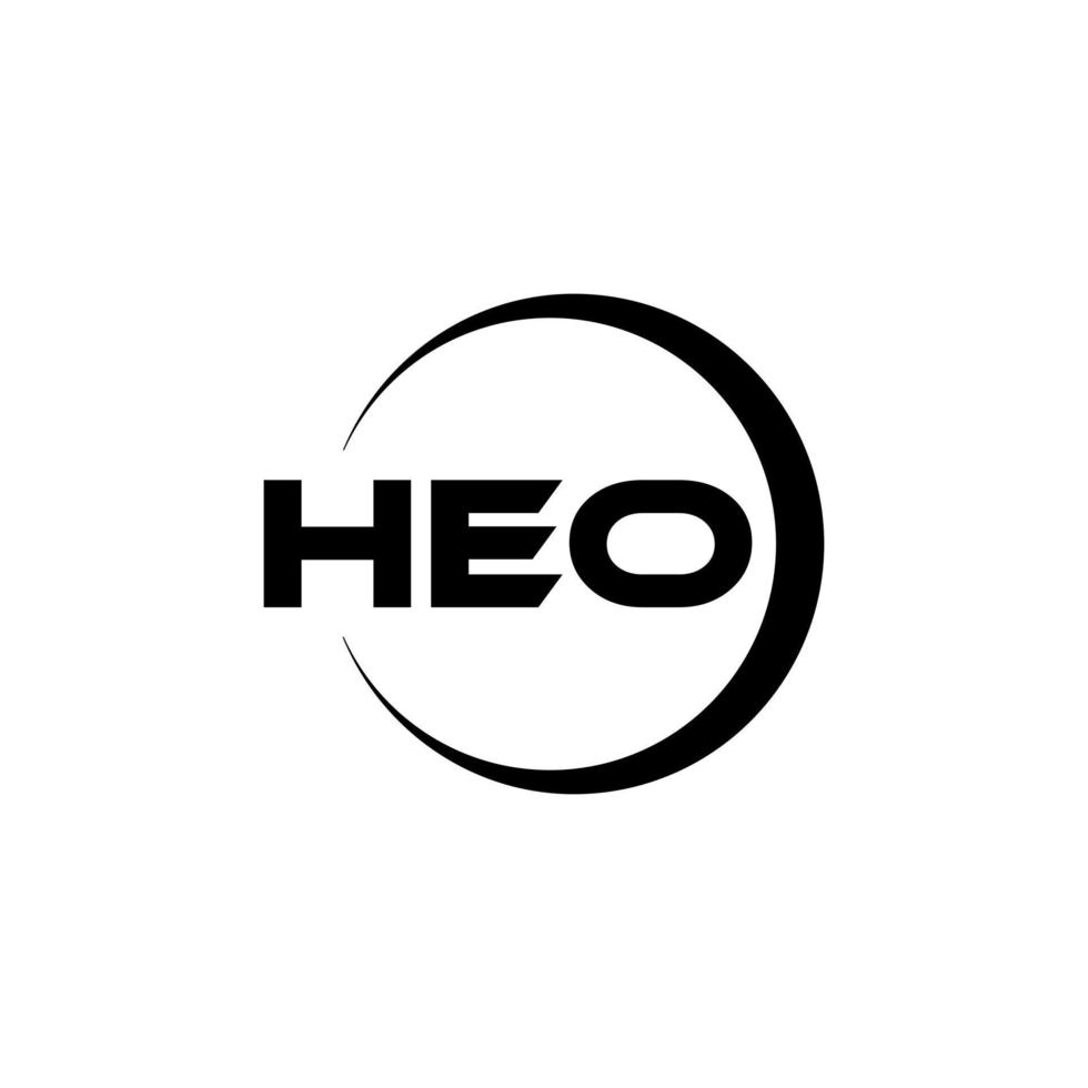 HEO letter logo design in illustration. Vector logo, calligraphy designs for logo, Poster, Invitation, etc.