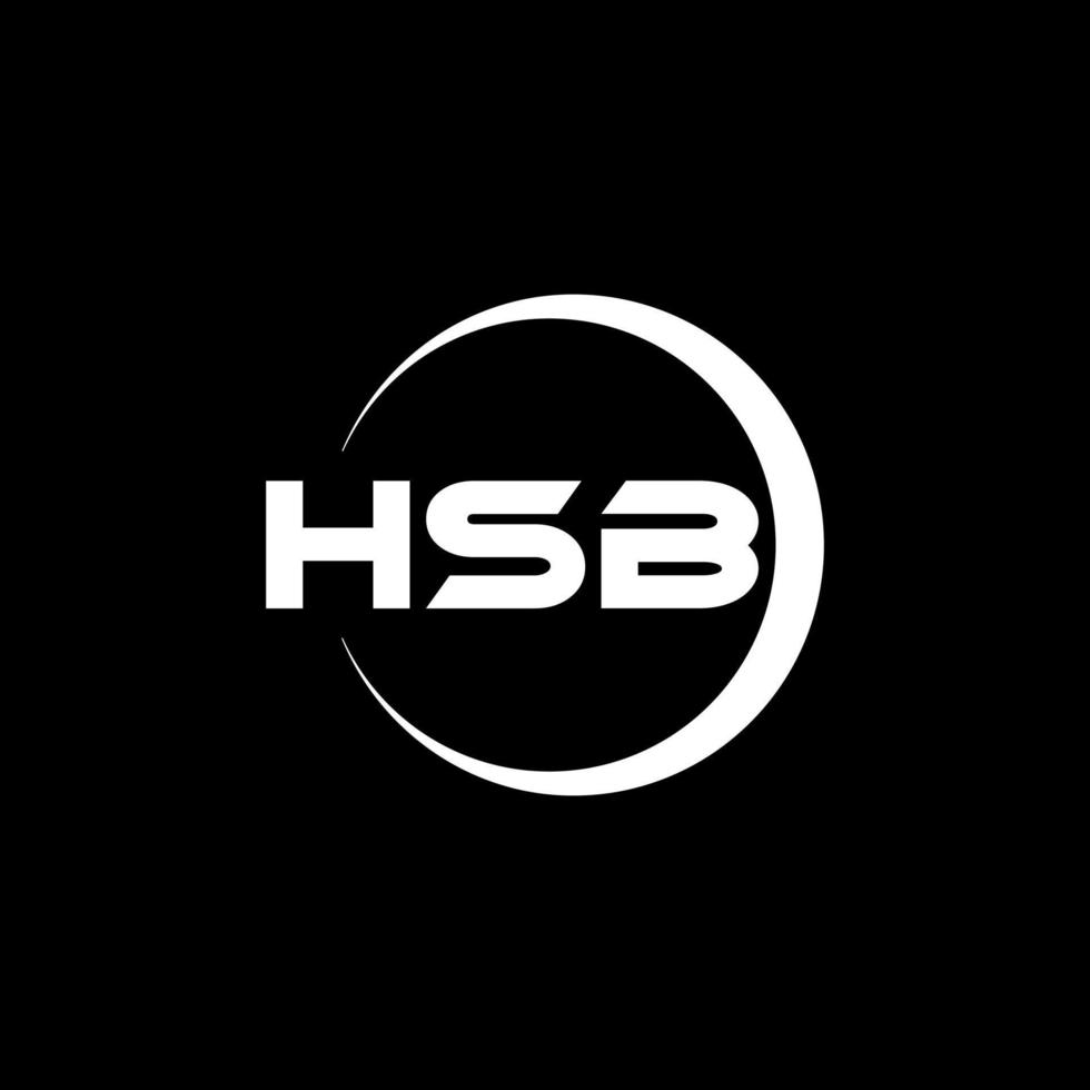 HSB letter logo design in illustration. Vector logo, calligraphy designs for logo, Poster, Invitation, etc.