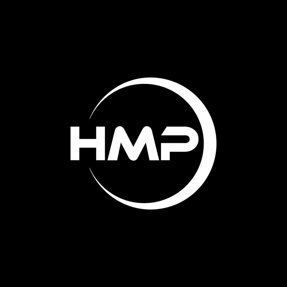 diseño del logotipo de la letra hmp en la ilustración. logotipo vectorial, diseños de caligrafía para logotipo, afiche, invitación, etc. vector