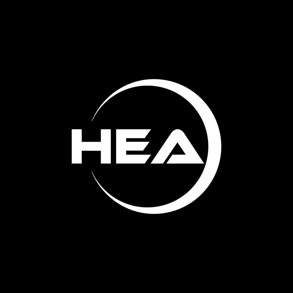 HEA letter logo design in illustration. Vector logo, calligraphy designs for logo, Poster, Invitation, etc.