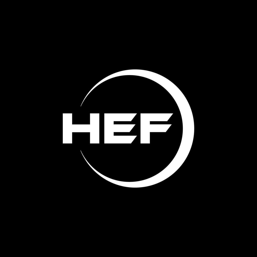 HEF letter logo design in illustration. Vector logo, calligraphy designs for logo, Poster, Invitation, etc.