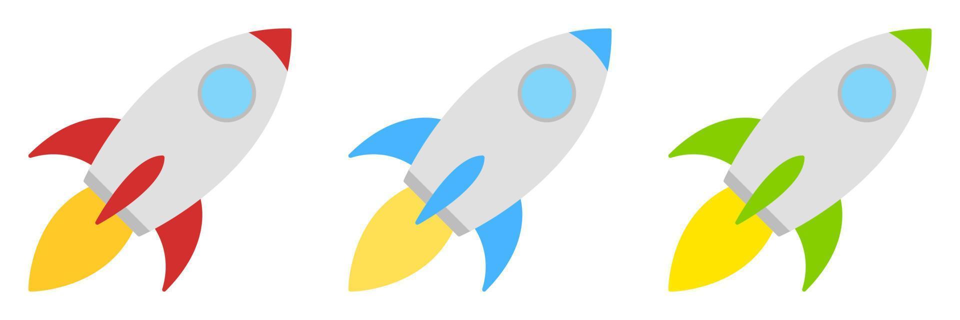 Rocket in flat style isolated vector