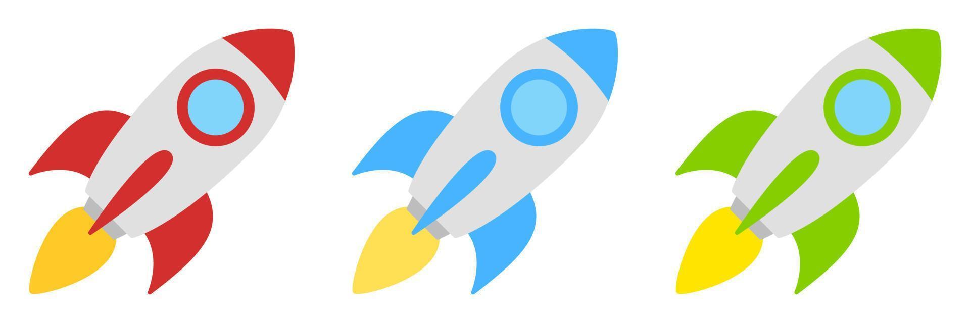 Rocket in flat style isolated vector