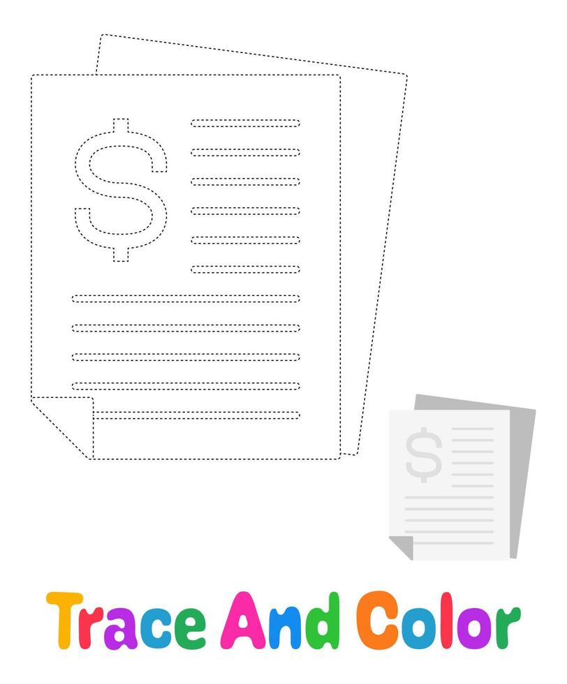 Financial Report tracing worksheet for kids 19548494 Vector Art at Vecteezy