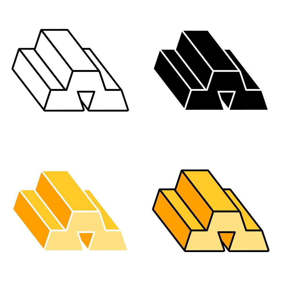 Gold in flat style isolated vector