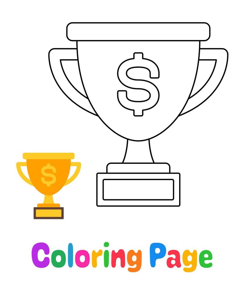 Coloring page with Prize Money for kids vector