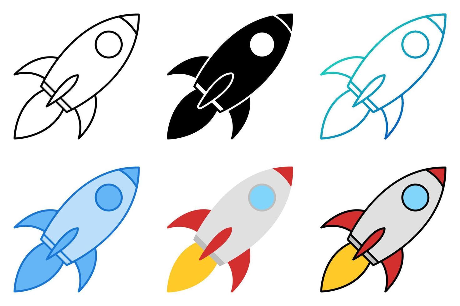 Rocket in flat style isolated vector