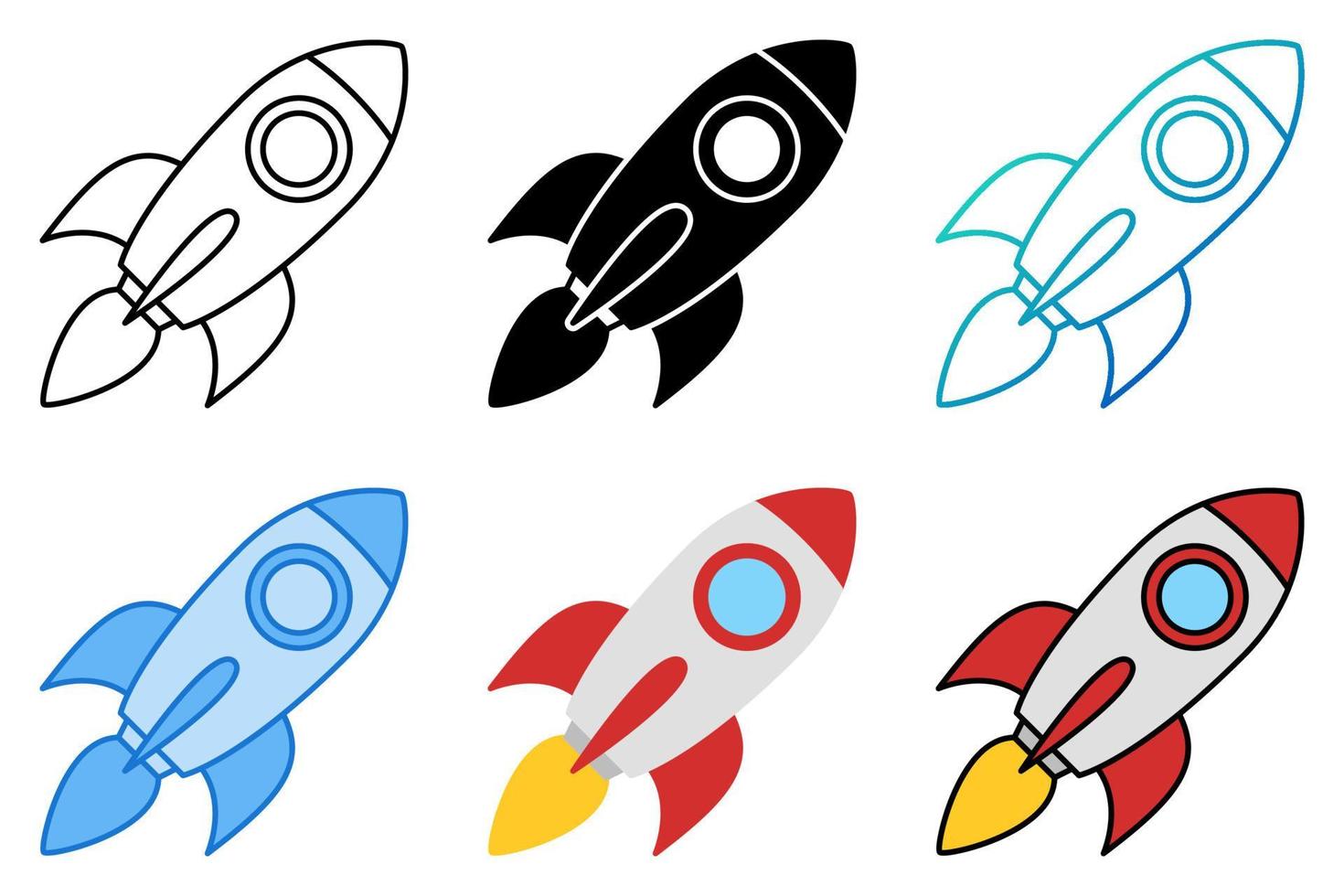 Rocket in flat style isolated vector