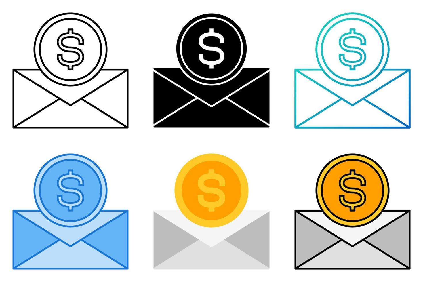 Financial Mail in flat style isolated vector