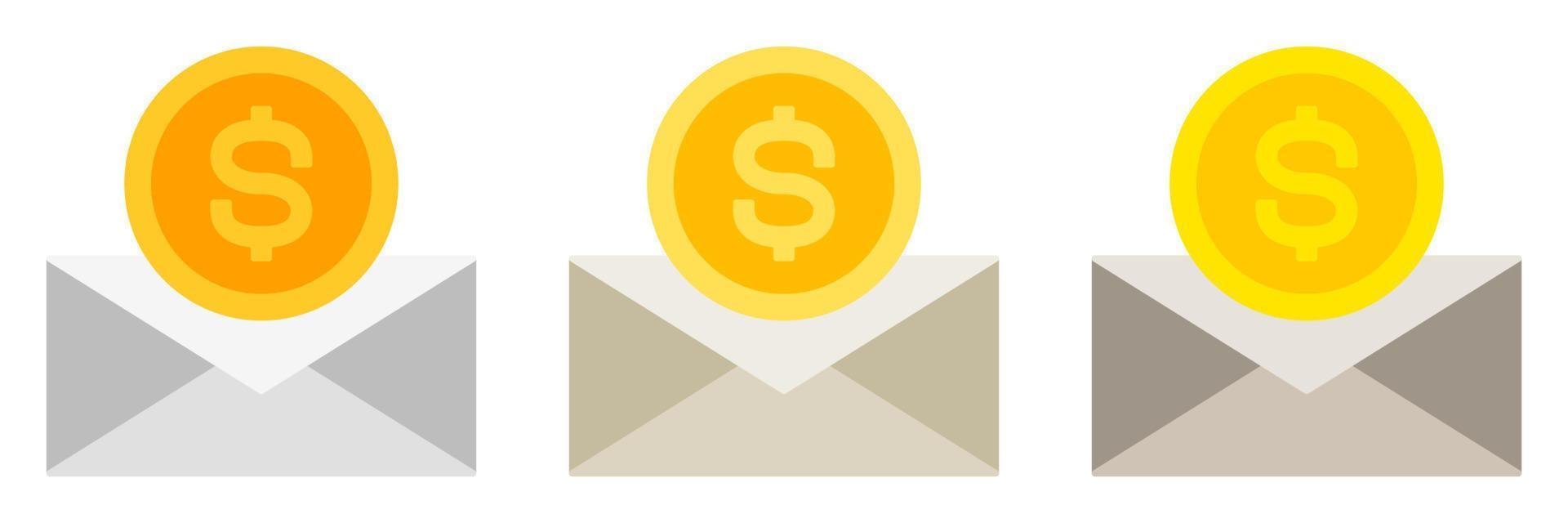 correo financiero en estilo plano aislado vector