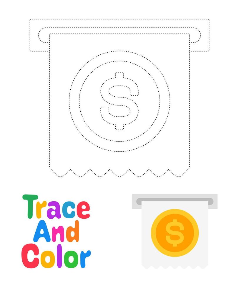 Invoice tracing worksheet for kids vector