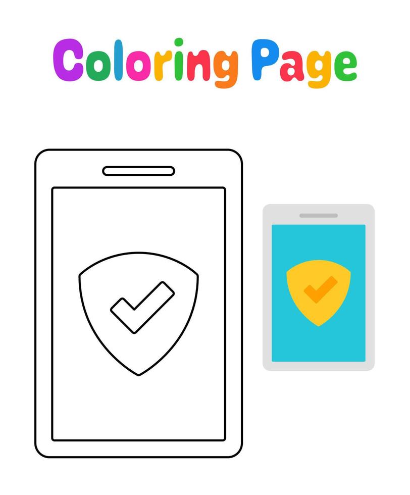 Coloring page with Banking Security for kids vector