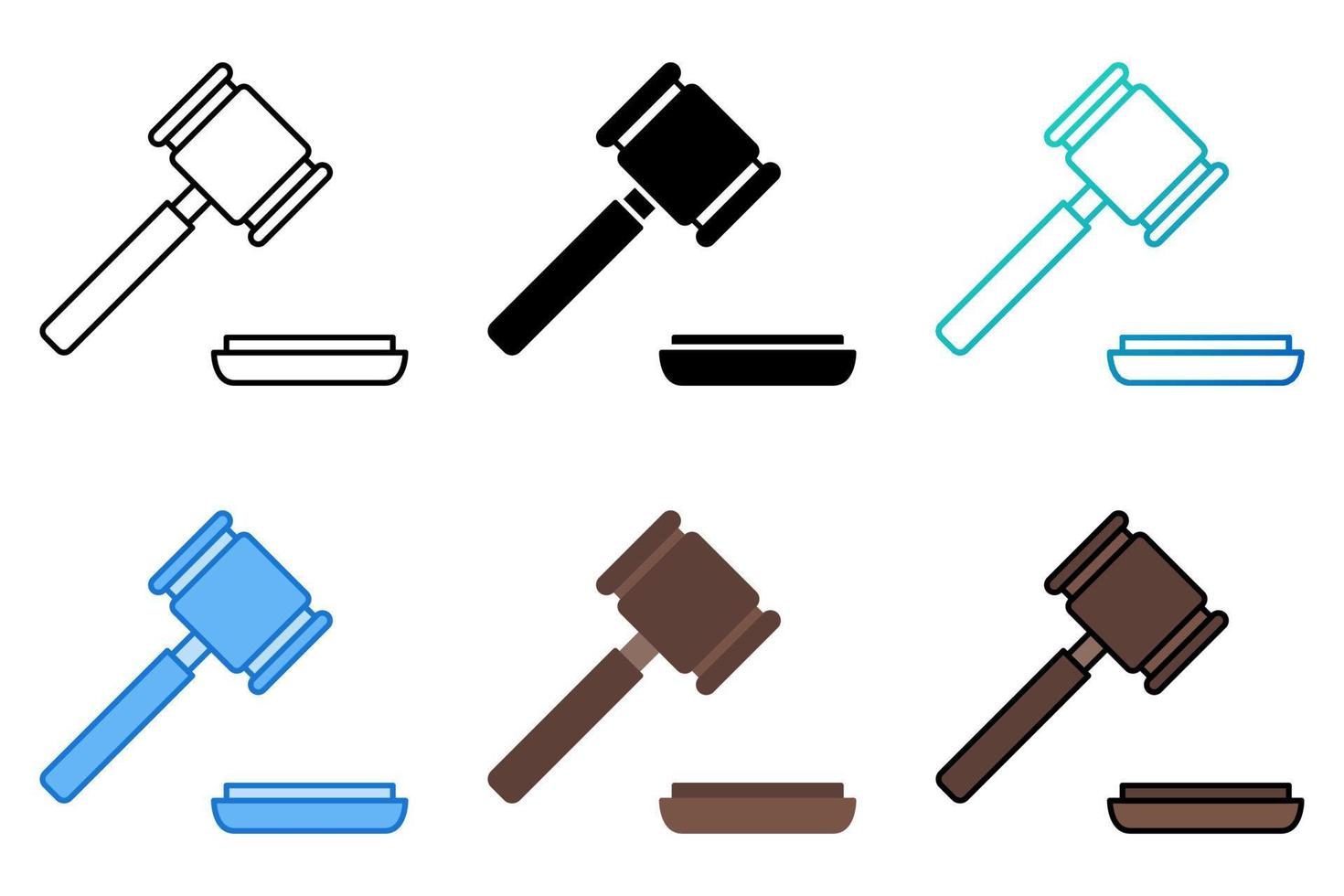 Bidding Hammer in flat style isolated vector