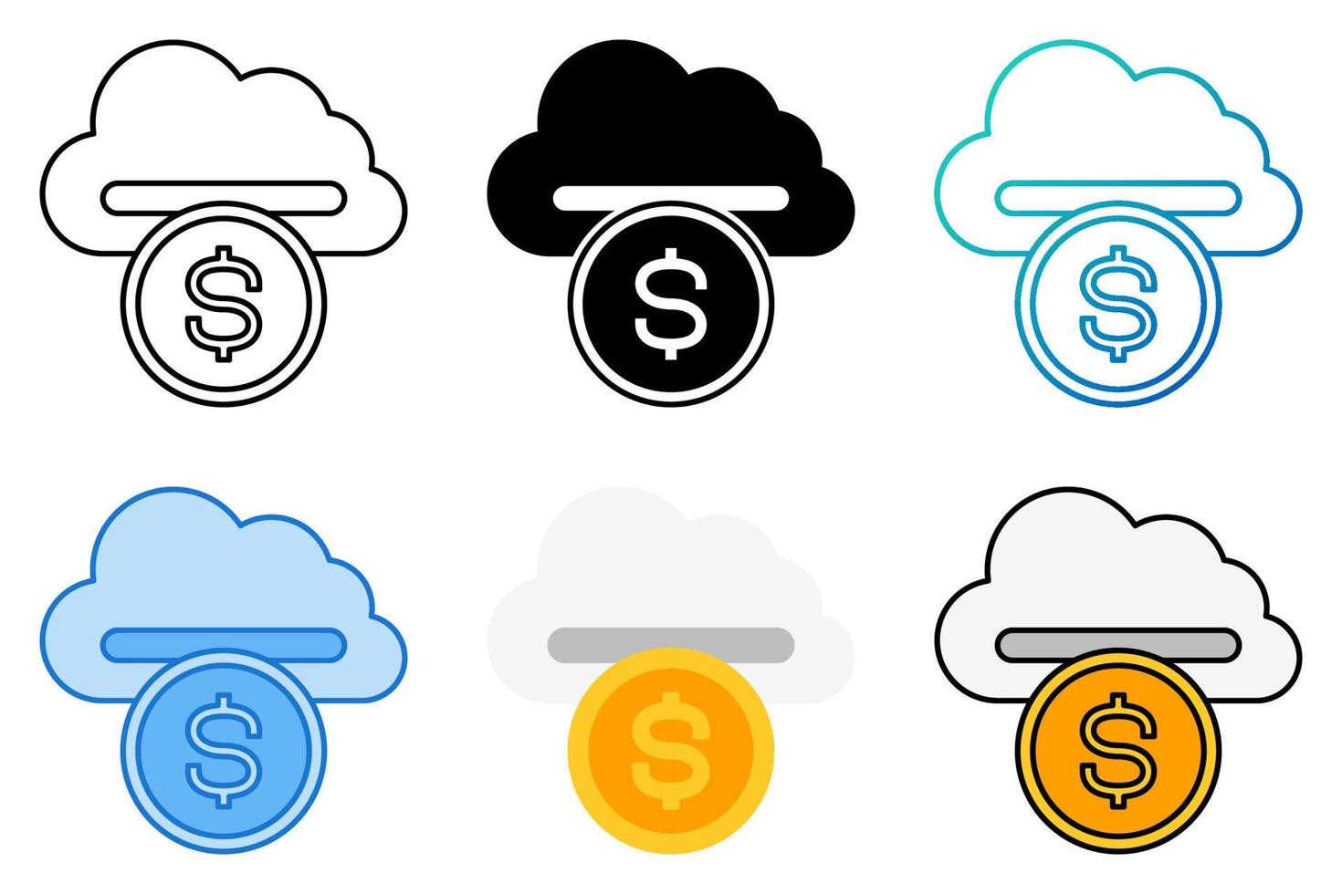 Cloud Money in flat style isolated vector