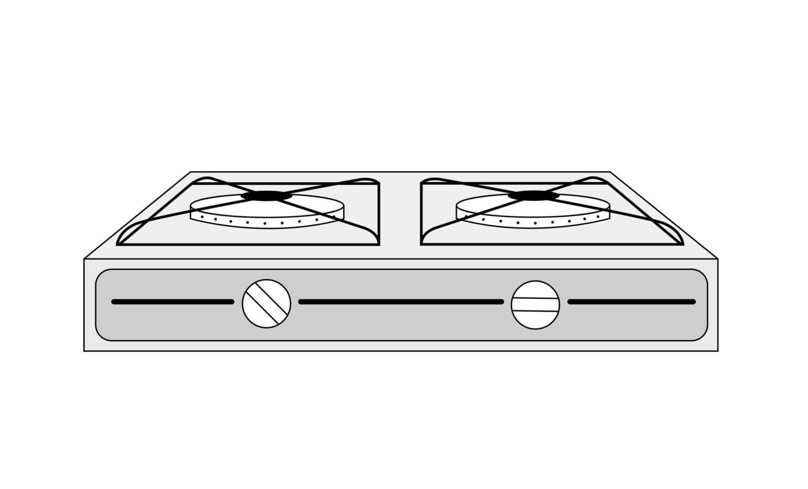 Two-burner stove on a white background vector