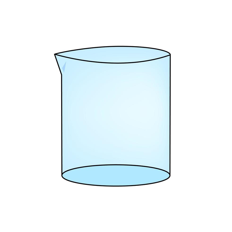 vaso de precipitados de vidrio para la ilustración de vector de laboratorio