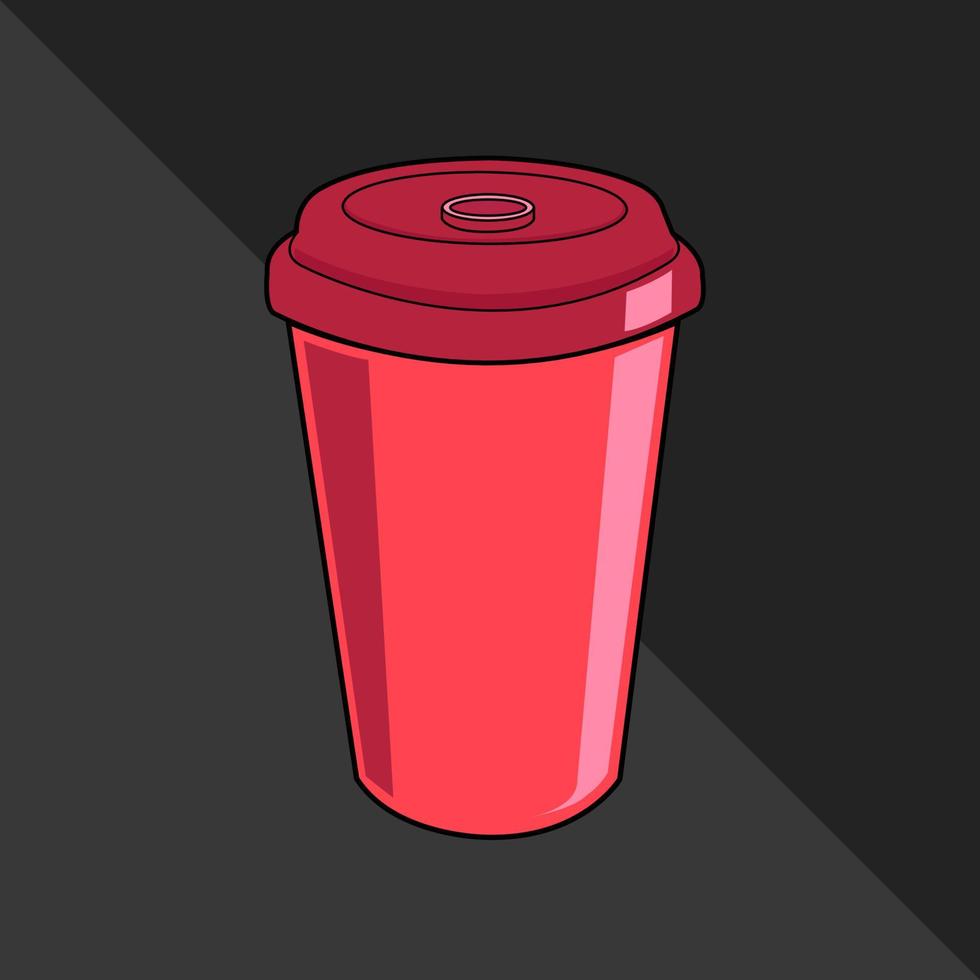 taza roja de vector de cafe