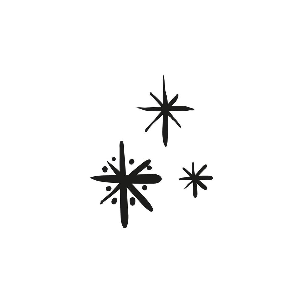Hand drawn scribble snowflakes. vector