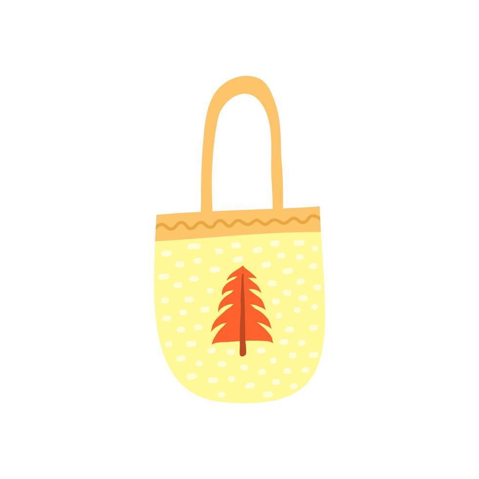 Doodle textile tote bag. vector