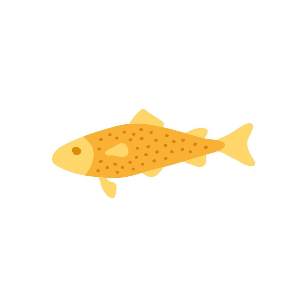 Doodle golden fish. vector