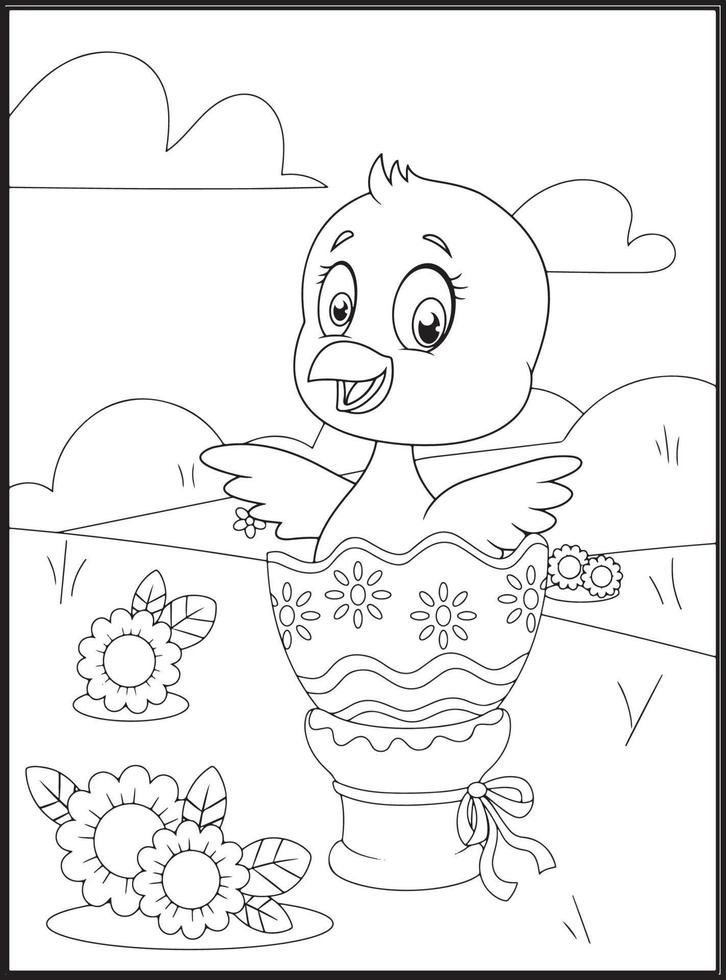 Happy Easter Coloring Pages for Kids vector