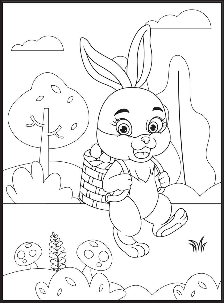 Happy Easter Coloring Pages for Kids vector