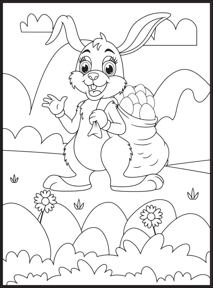 Happy Easter Coloring Pages for Kids vector