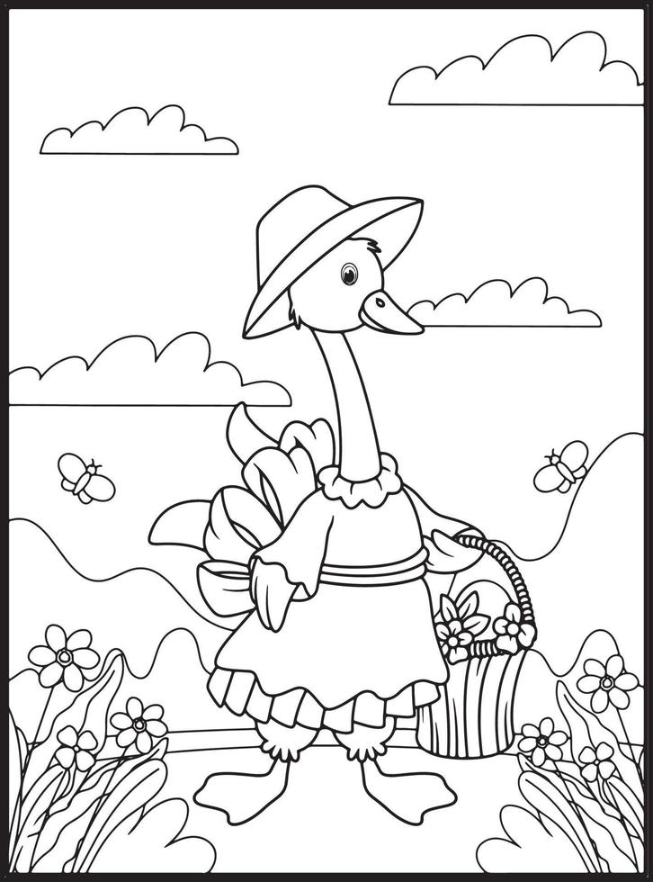 Happy Easter Coloring Pages for Kids vector