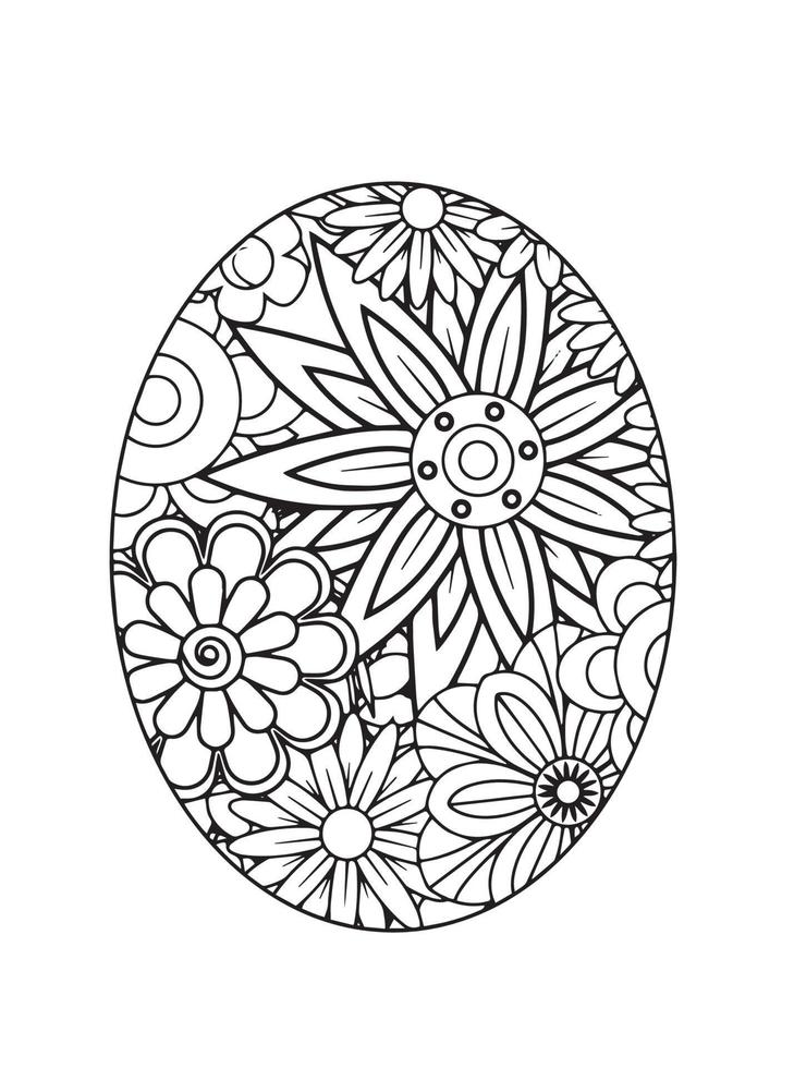 Easter Egg Coloring pages vector